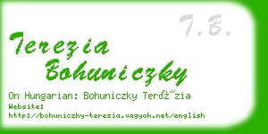 terezia bohuniczky business card